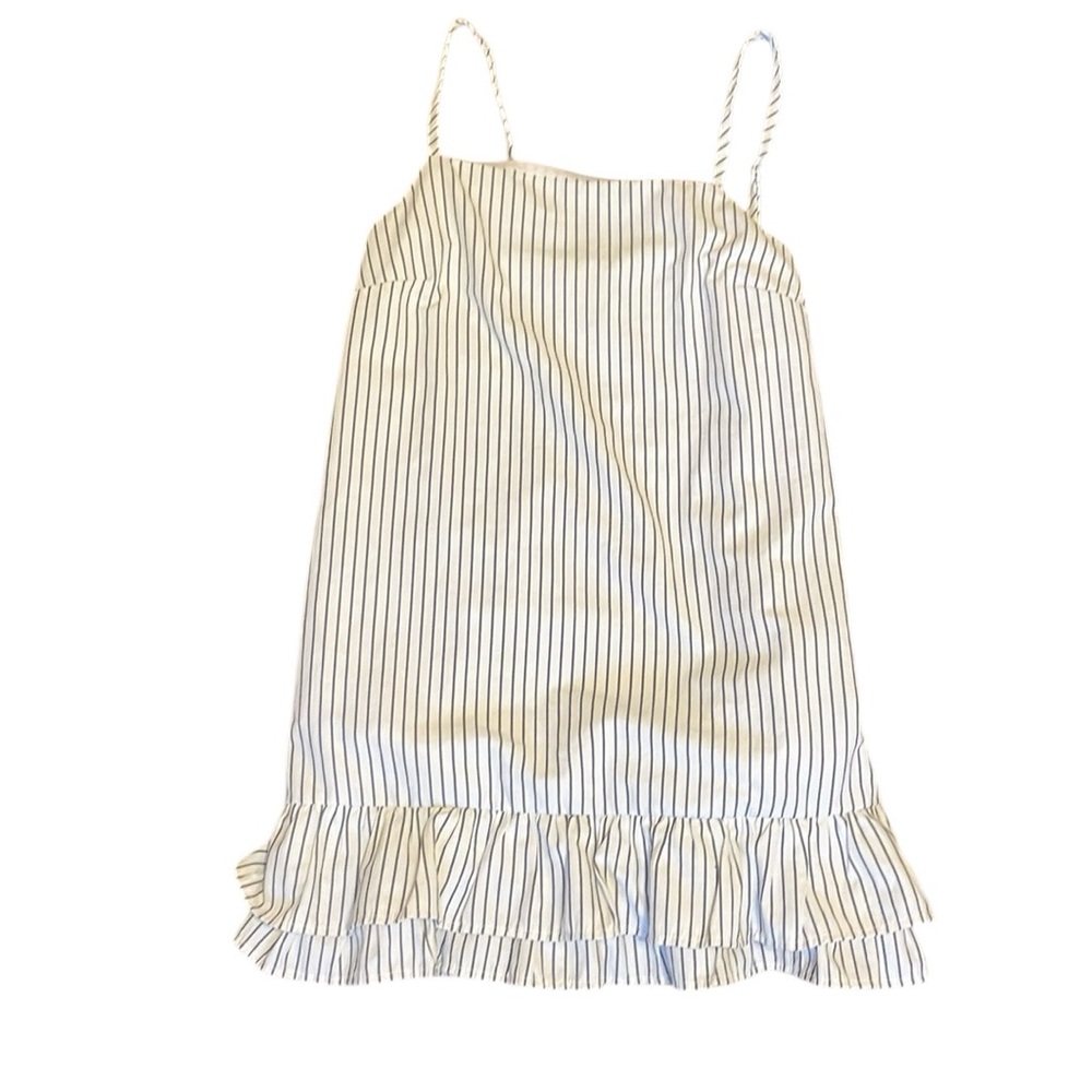 Kimchi Blue pinstriped ruffle hem mini dress black & white